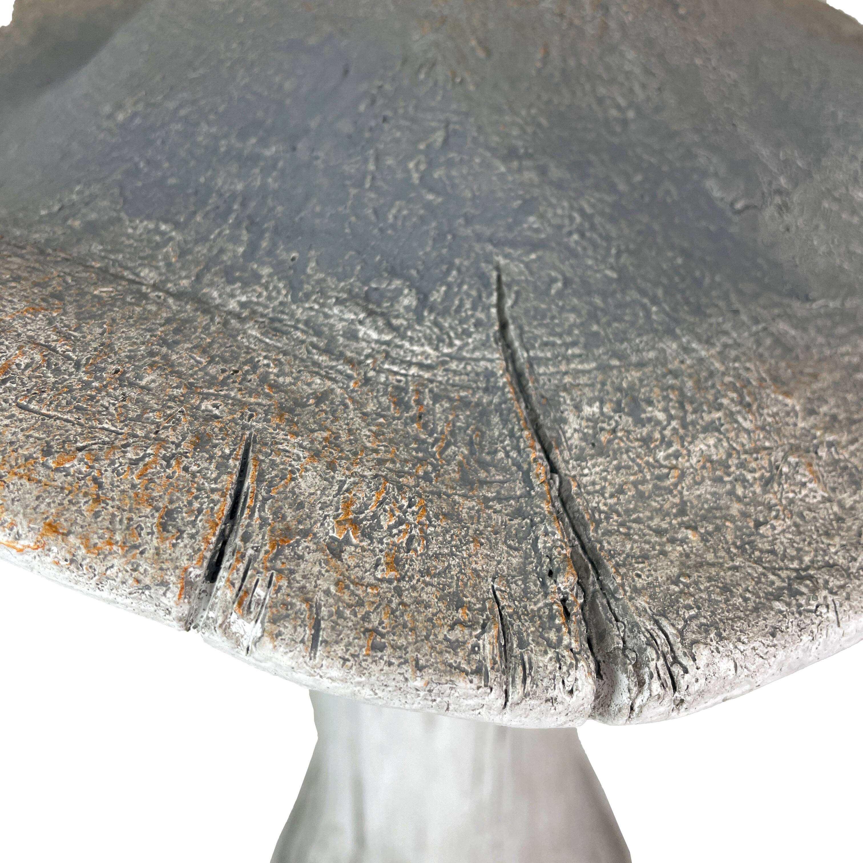 Alt View 2. Zeckos - Mushroom Statue 17" High, Outdoor Indoor Magnesium Oxide Garden Decor - Grey.