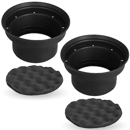 Front. NVX - XBAF65 2 Piece 6.5" or 6.75" Weatherproof Silicone Rubber Speaker Baffle Kit.