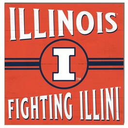 Jardine - Illinois Fighting Illini 10'' x 10'' Retro Team Sign - Navy
