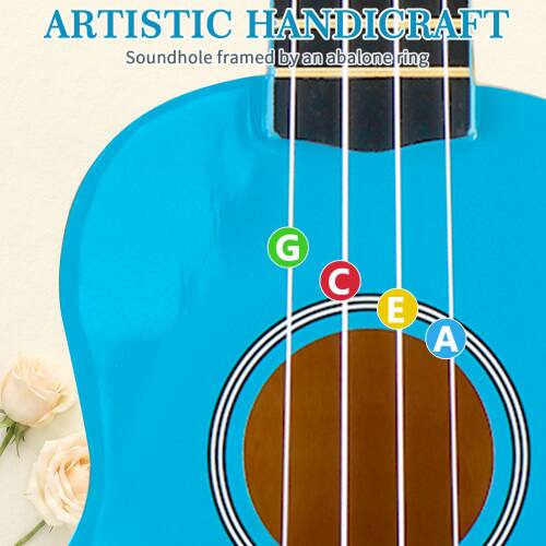ARTISTIC HANDICRAFT  
Soundhole framed by an abalone ring  
G C E A