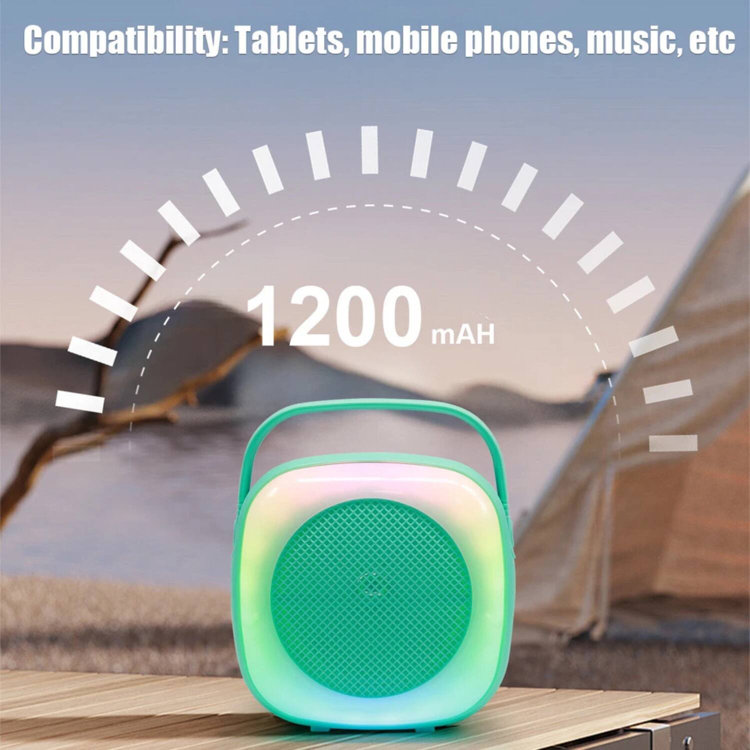 Compatibility: Tablets, mobile phones, music, etc  
1200 mAH