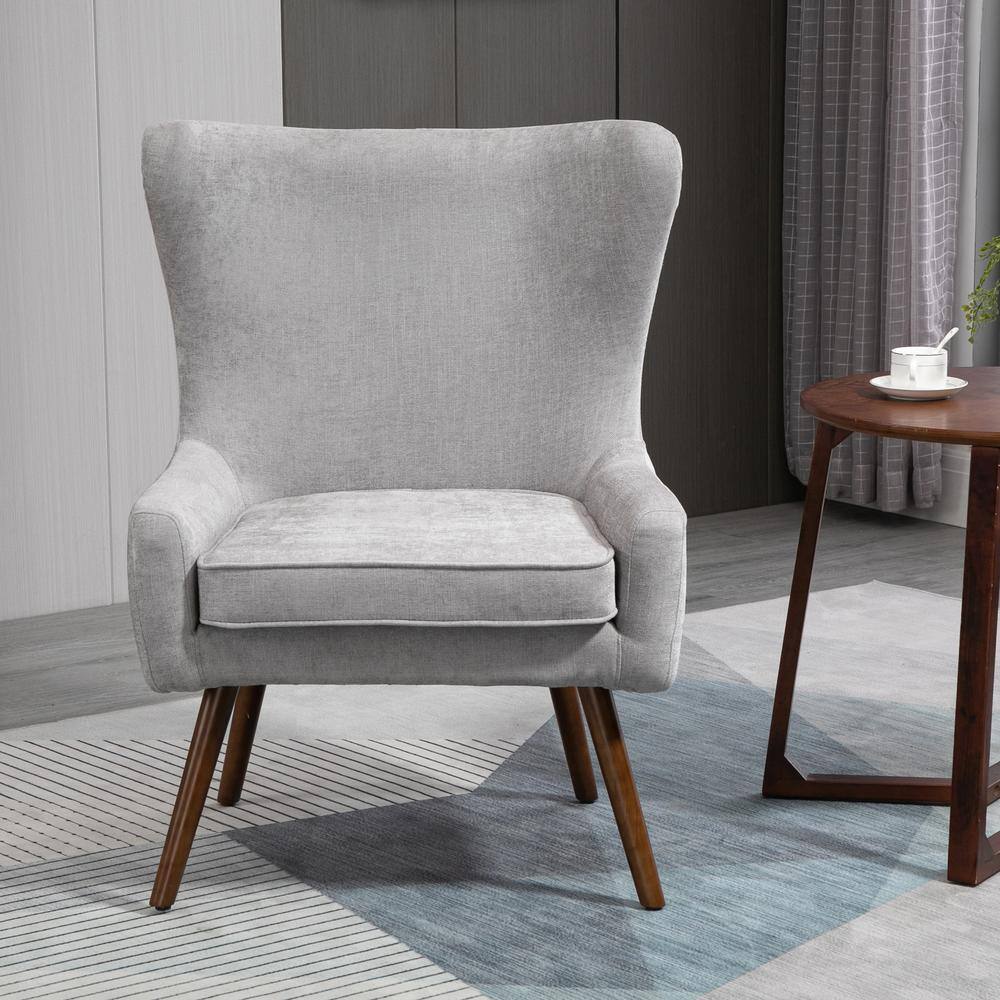 Alt View 4. Carolina Chair & Table - Claudie Wingback Accent Chair - Gray - Grey.