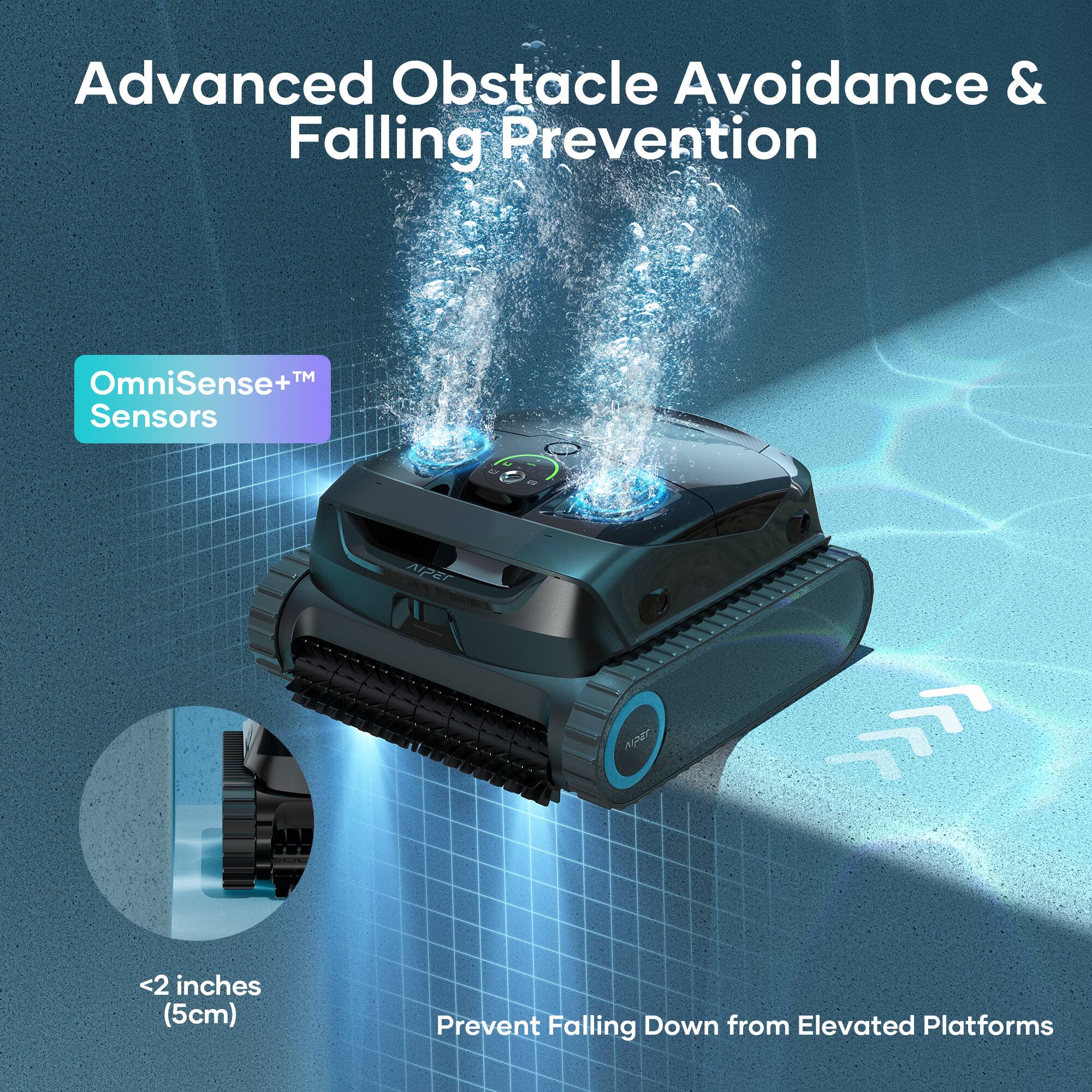 Advanced Obstacle Avoidance & Falling Prevention TM OmniSense+TM Sensors - Prevent Falling Down from Elevated Platforms - 2 inches (5cm)