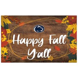 Fan Creations - Penn State Nittany Lions 11'' x 19'' Happy Fall Y'all Sign - Brown