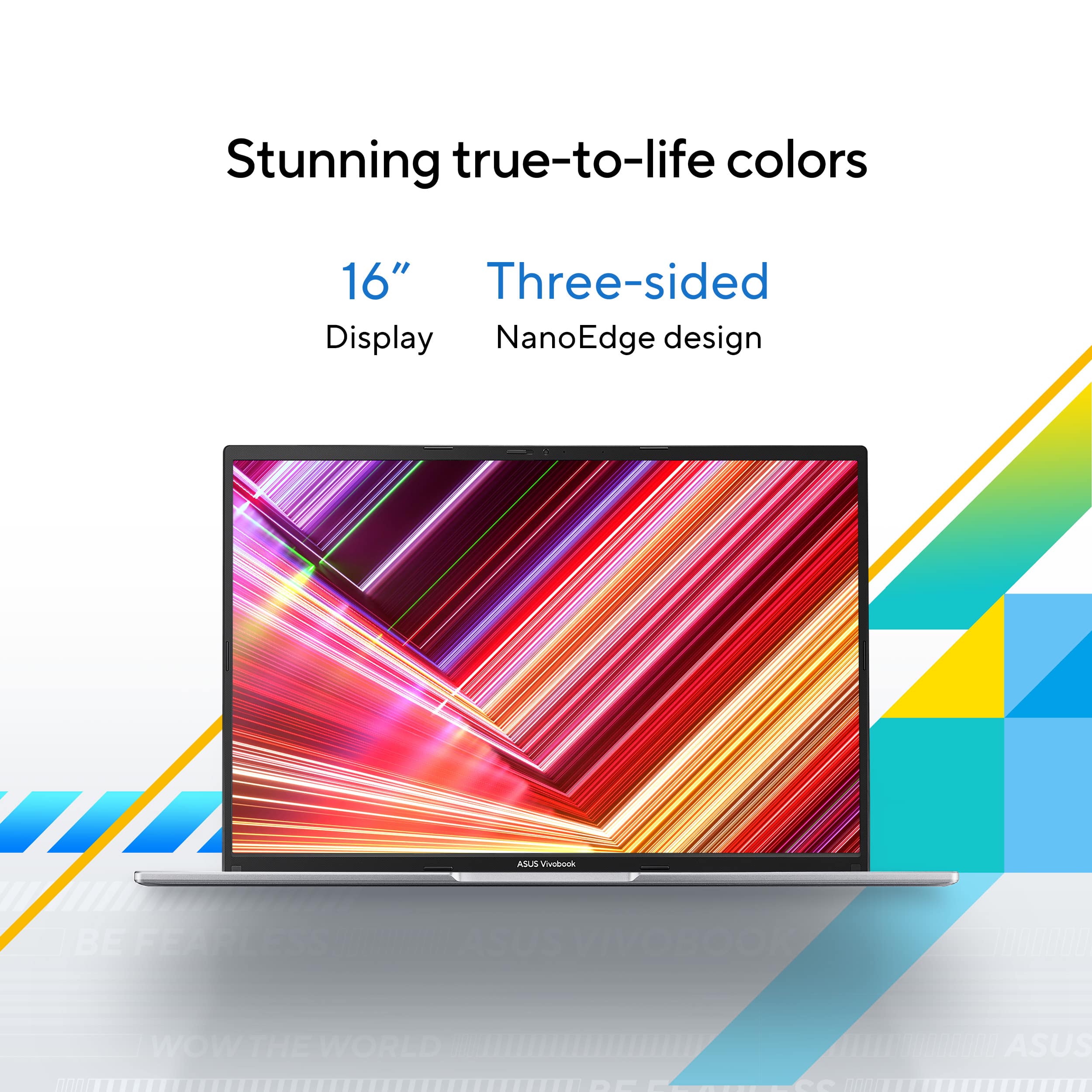 Stunning true-to-life colors 16" Three-sided Display NanoEdge design. Be fearless with ASUS VivoBook 1000. Wow the world with ASUS.