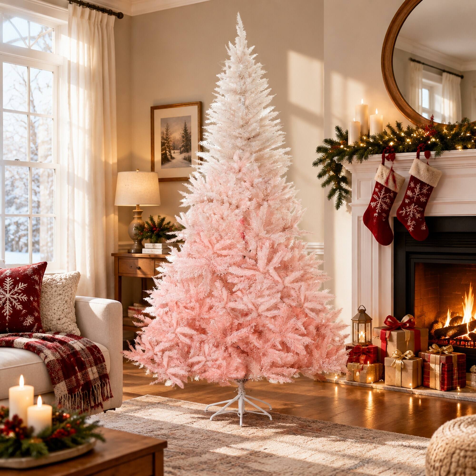 RYHNUYNE 6 Ft Unlit Spruce Artificial Christmas Tree With 800 Tips ...