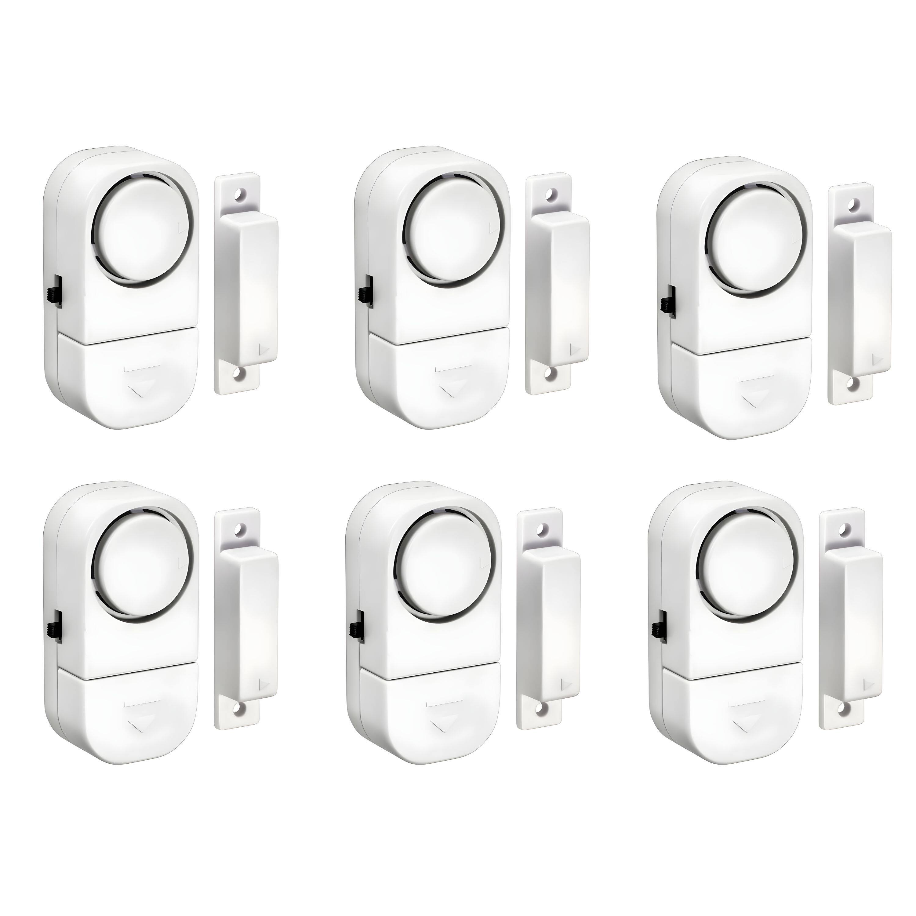 Front. Kitcheniva - Wireless Home Window Door Burglar Security Alarm System Magnetic Sensor 6 Pcs - White.