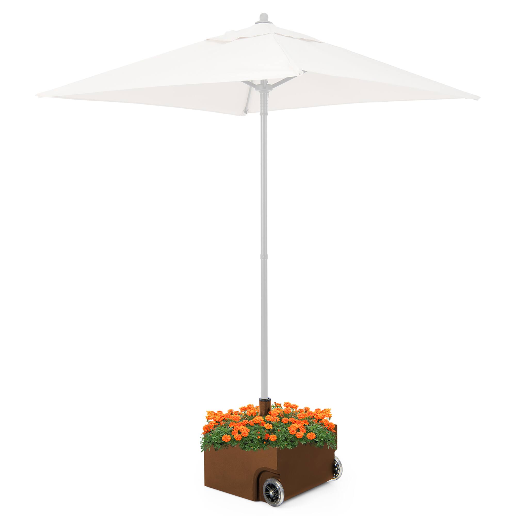 Alt View 9. Gymax - Gymax 170lbs Patio Umbrella Base Stand Wheels Planter Outdoor Heavy Duty Garden Black - Brown.