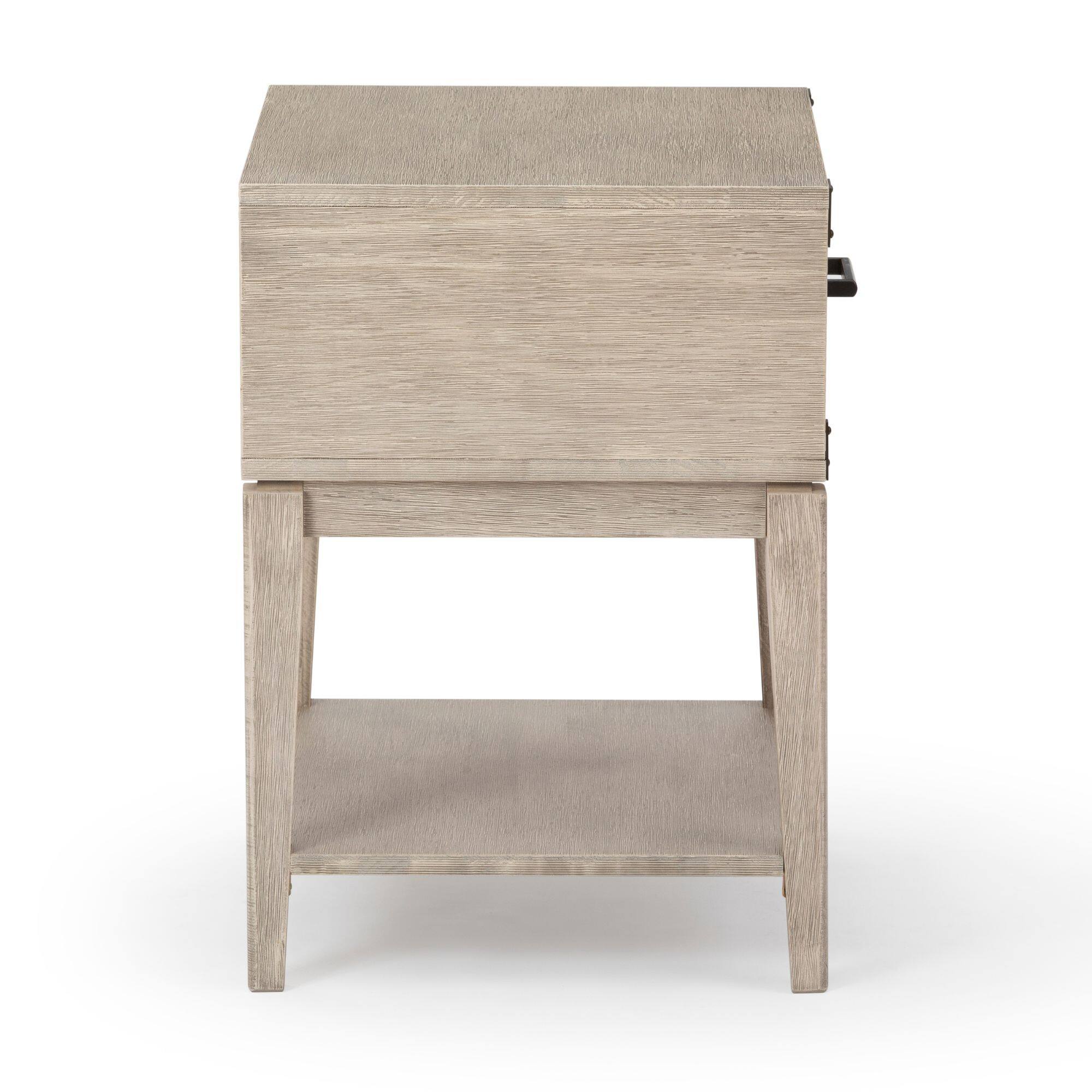 Alt View 3. Plank+Beam - Contempo Nightstand with 1 Drawer, Seashell Wirebrush - Seashell Wirebrush.