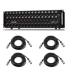 DL32 32-Input/16-Output Stage Box with 32 Midas Mic Preamplifiers, Bundle with 4x 25' XLR Microphone Cable