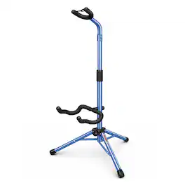 5 CORE - Guitar Stand Floor Adjustable Heavy Duty w Neck Holder for Acoustic Electric Classic Bass - Dark Blue