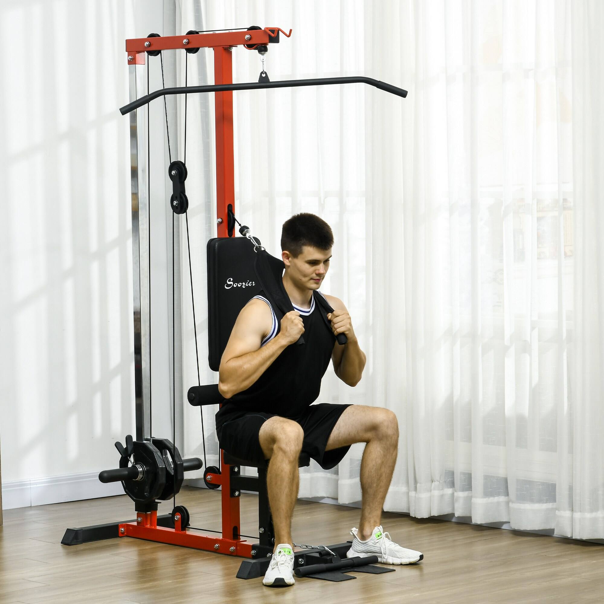 Soozier Cable Machine, LAT Machine with High and Low Pulley