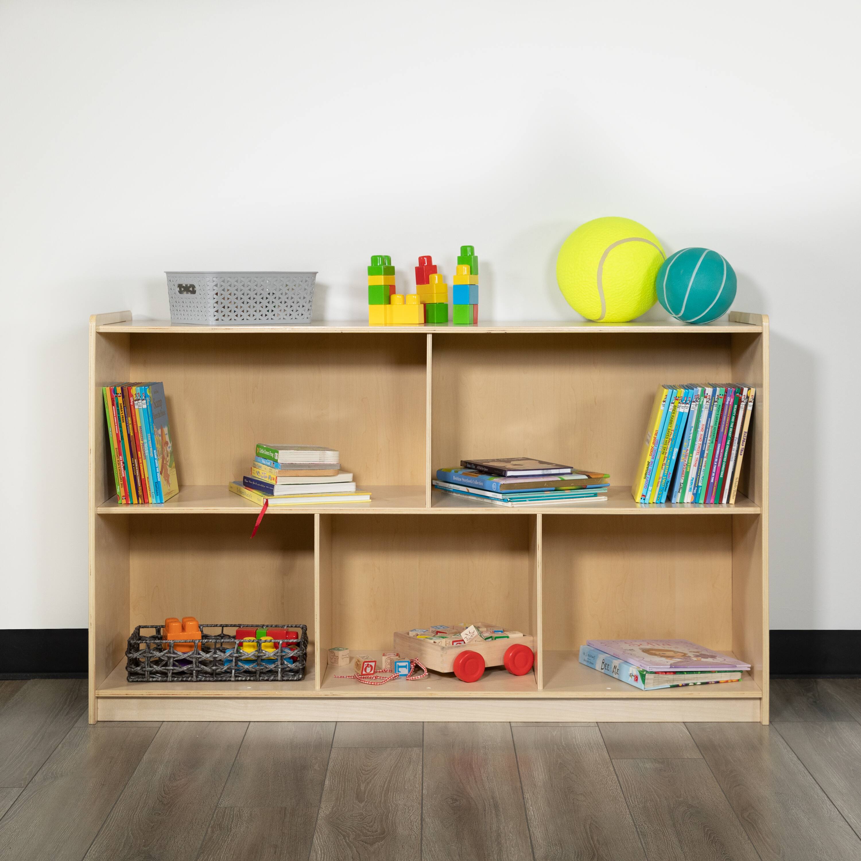 Alt View 1. Emma + Oliver - Wooden School Classroom Storage Cabinet/Cubby for Commercial or Home Use - Natural.