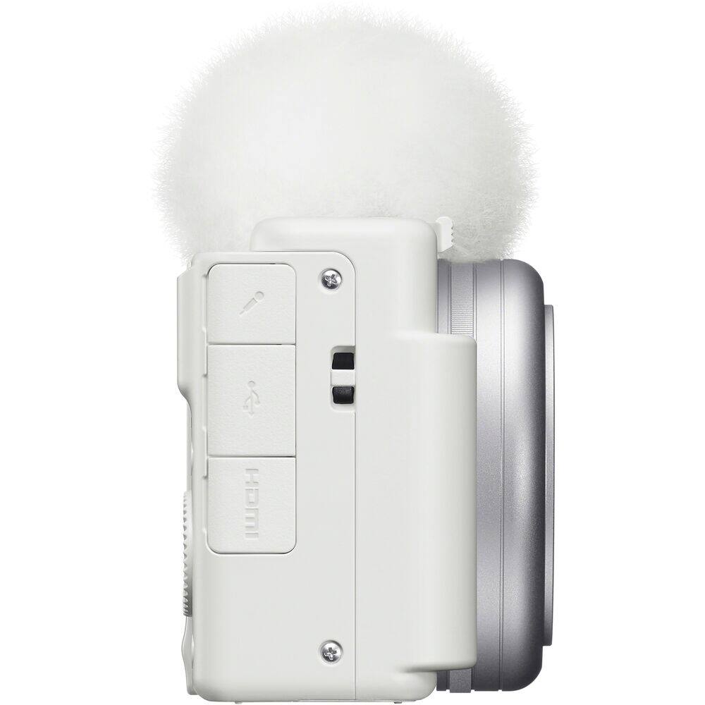 Alt View 4. Sony - Sony ZV-1F Vlogging Camera with Vlogger Accessory Kit (White) - White.