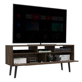 Spaco - 60" TV Stand with 2 Soft Close Drawers, Open and Adjustable Shelves, Heavy Duty Storage Cabinet, for Living Room - Brown