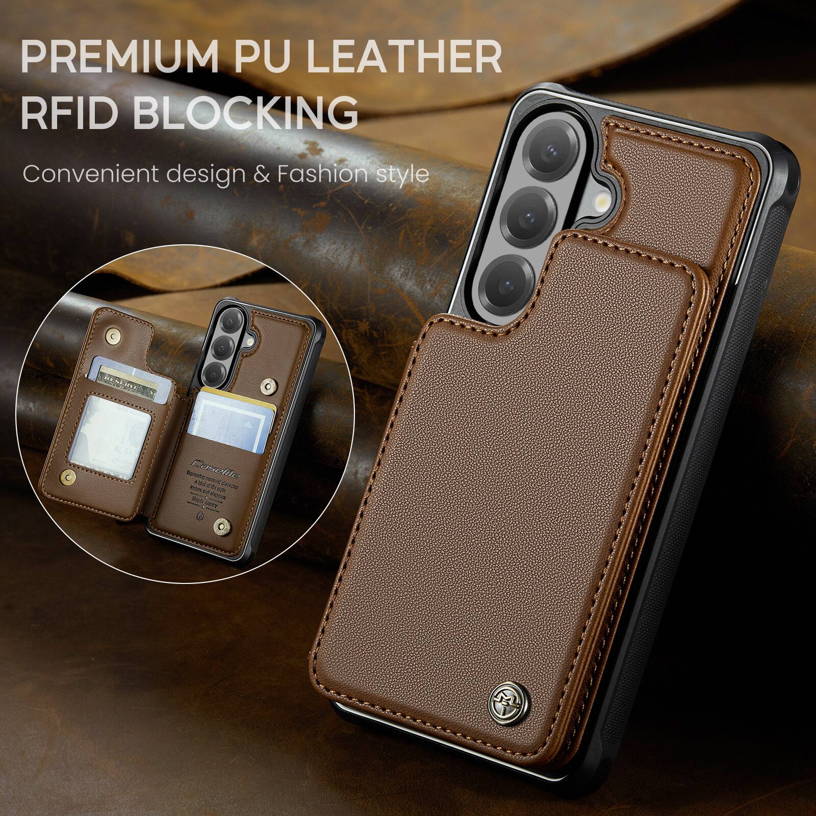 PREMIUM PU LEATHER RFID BLOCKING  
Convenient design & Fashion style