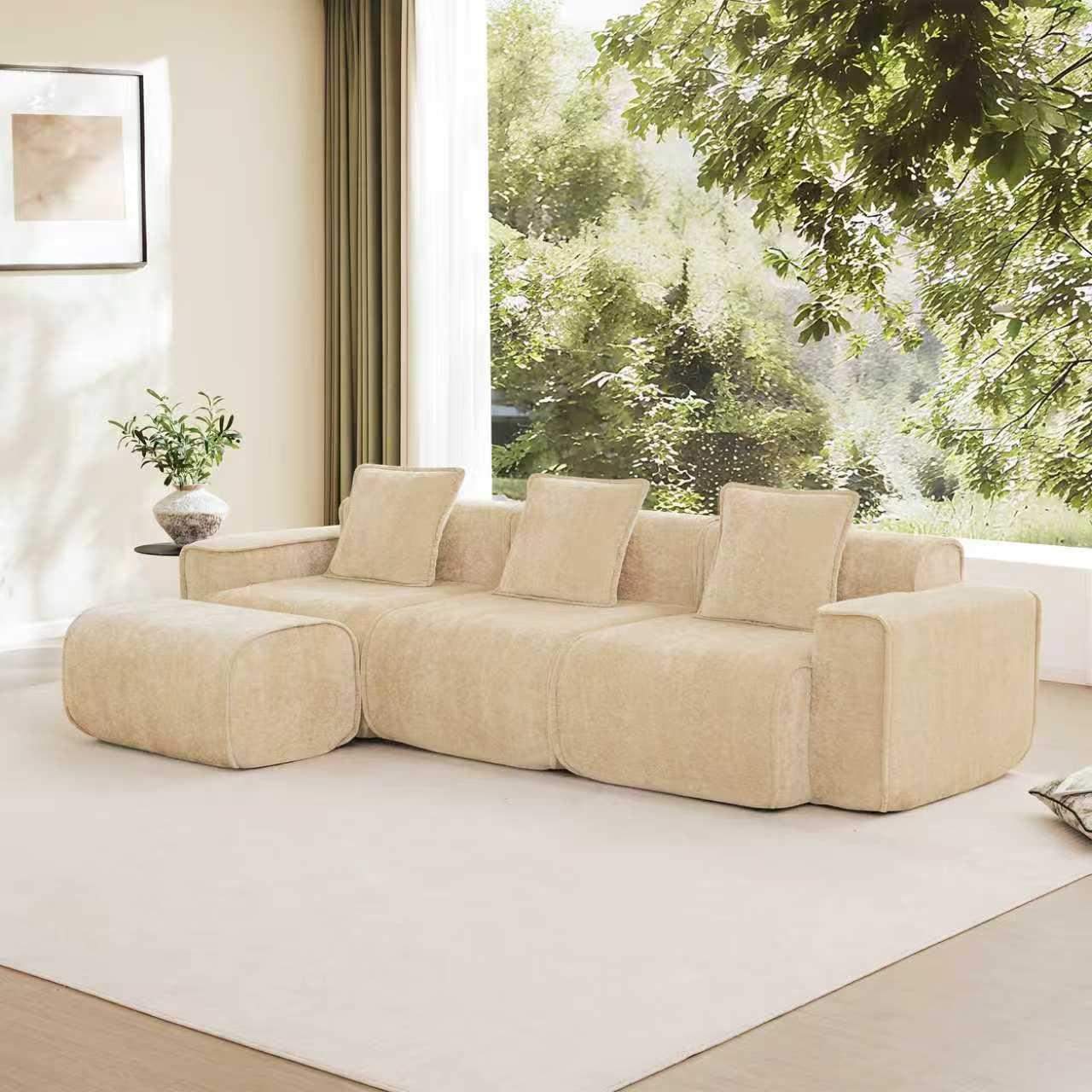Roomtec Streamlined Design Modular 3 Seat L Shape Sectional Boneless ...