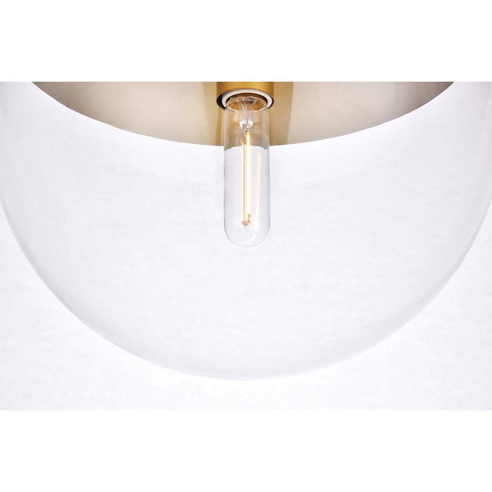 Back. Living District - Eclipse 1 Light Brass Pendant With Clear Glass - Brass And Clear.