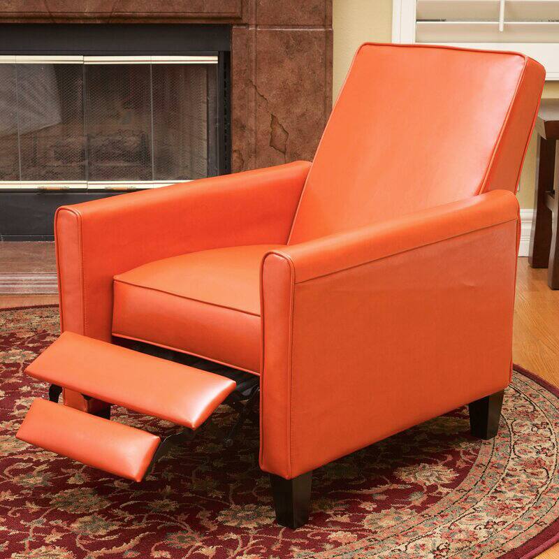 Alt View 2. TinyHomie - Recliner Push Back Chair for Elegant Home Décor Orange - Orange.
