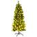 Front. Costway - 5Ft Pre-lit Artificial Pencil Christmas Tree Hinged Fir PVC Tree /150 LED Lights - Green.