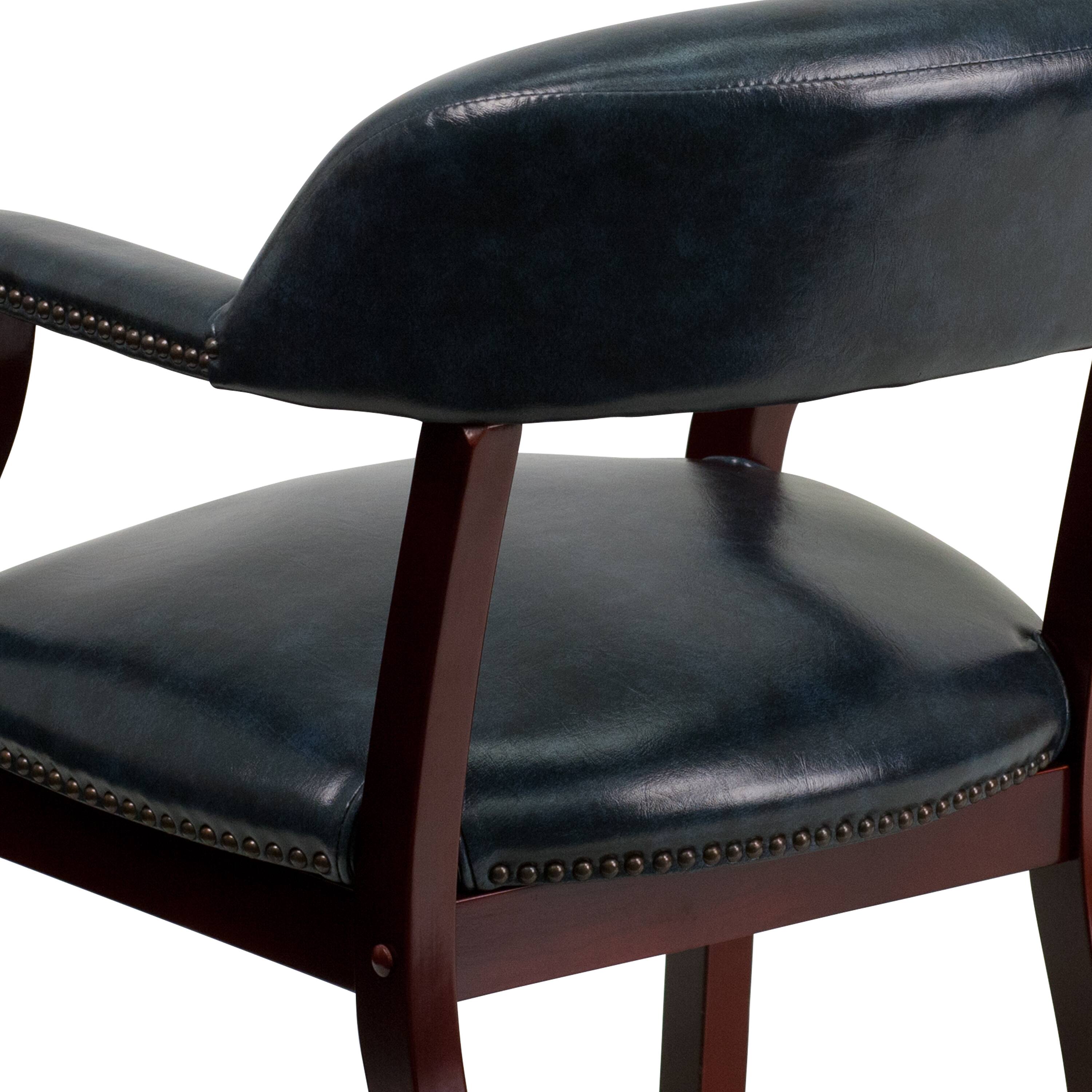 Alt View 9. Emma + Oliver - Conference Chair with Accent Nail Trim - Navy Vinyl.