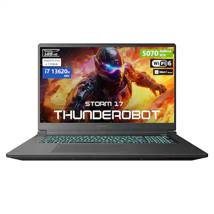 - 165 Hz
- 2560x1440
- 17.3" FHD
- i7 13620H CPU
- GeForce RTX 5070
- Wi-Fi 6
- Win11 Home
- Storm 17
- Thunderobot
