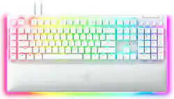 Razer - BlackWidow V4 Pro Full Size Wired Mechanical Green Clicky Switch Gaming Keyboard with Chroma RGB Backlighting - White - Front_Zoom