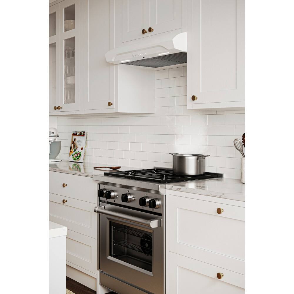 Alt View 9. Broan - Alta 30-Inch 490 MAX Blower CFM 1.0 Sones White Range Hood - White.