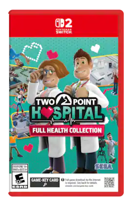 2 NINTENDO SWITCH TWO POINT HOSPITAL FULL HEALTH COLLECTION EVERYONE 10+ SEGA ENFANTS et ADULTES 10+ 10+ GAME-KEY CARD ! is Full required. game download See back via for the details. internet ESRB nintendo.com/eu/game-key-cards - RP (Rating Pending)