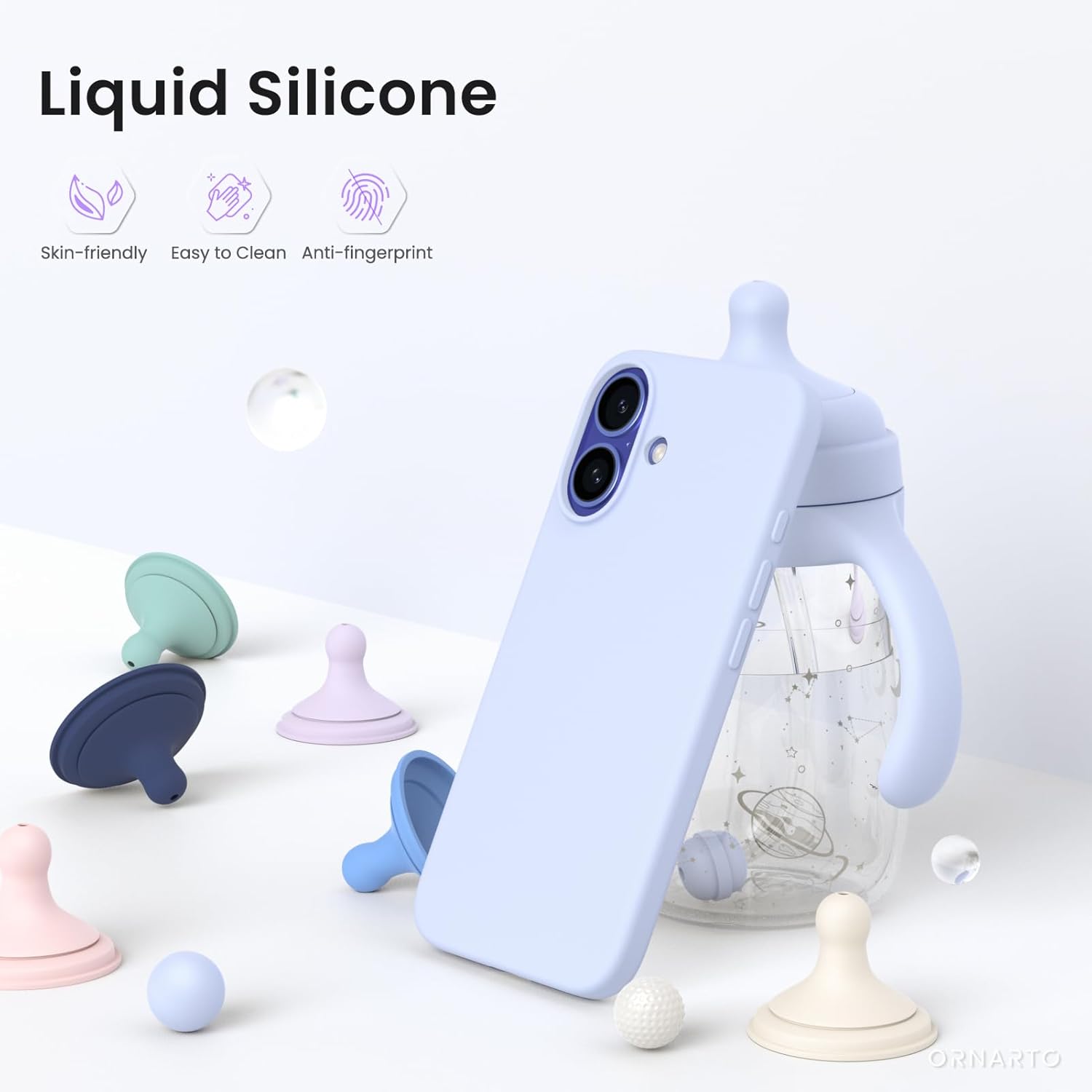 Liquid Silicone Skin-friendly Easy to Clean Anti-fingerprint ORNARTO