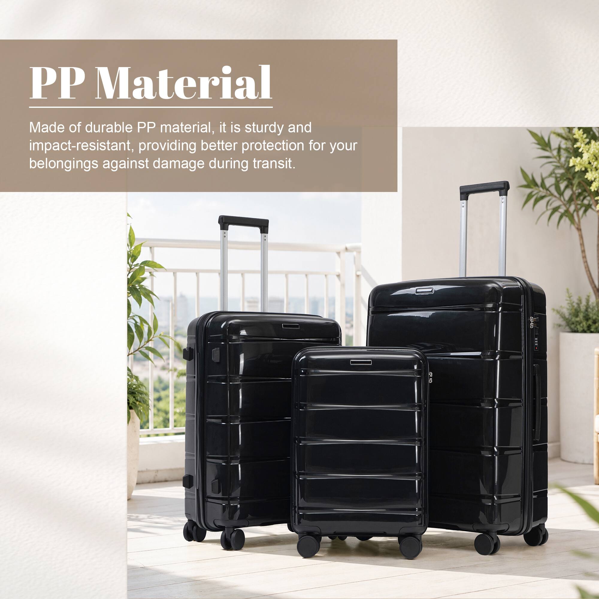 PP Material

Made of durable PP material, it is sturdy and impact-resistant, providing better protection for your belongings against damage during transit.