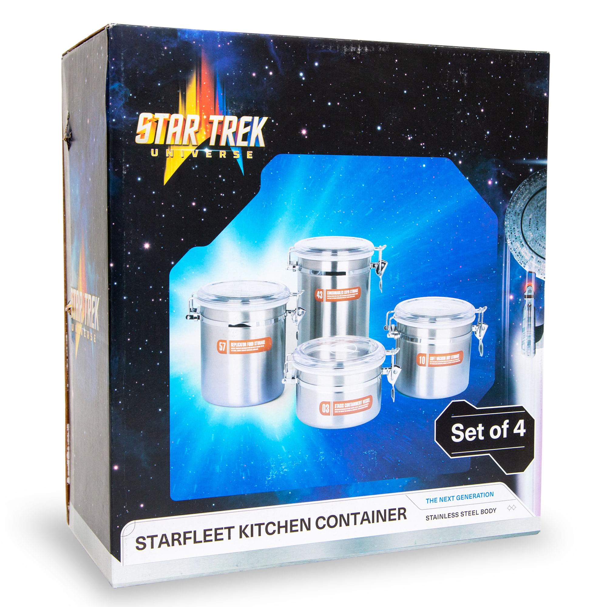 STAR TREK UNIVERSE

STARFLEET KITCHEN CONTAINER

Set of 4

THE NEXT GENERATION
STAINLESS STEEL BODY