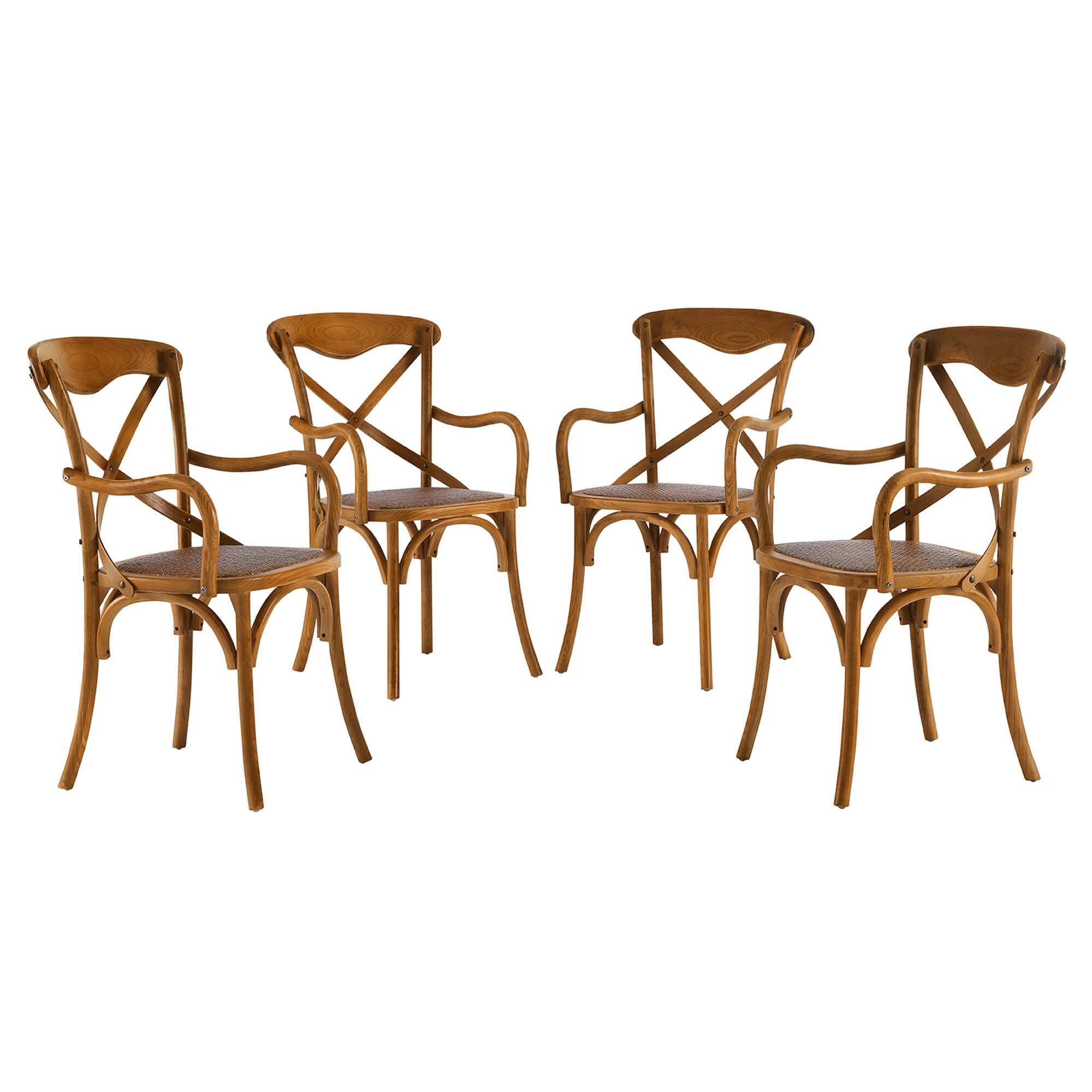 Angle. Modway - Gear Dining Armchair Set of 4 by Modway - Walnut.