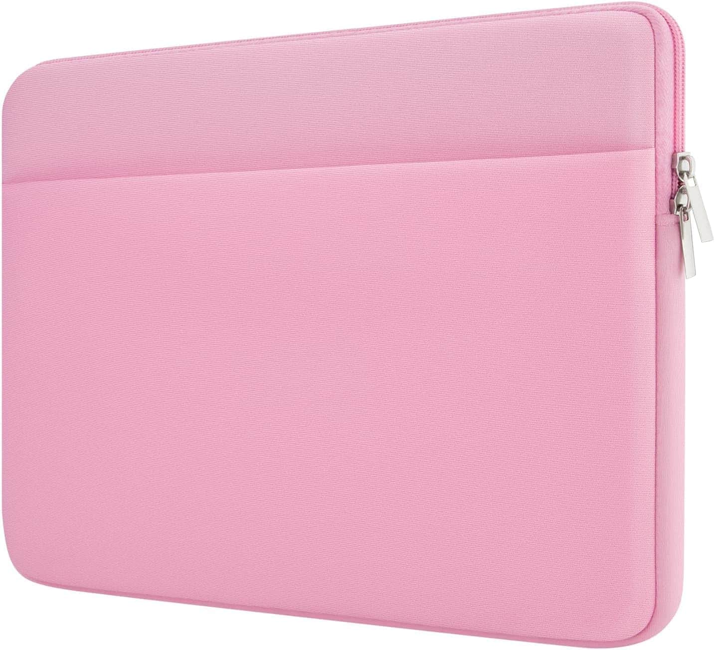 Core Tech - 13-14 Inch Padded Laptop Sleeve with Front Accessory Pocket - Pink