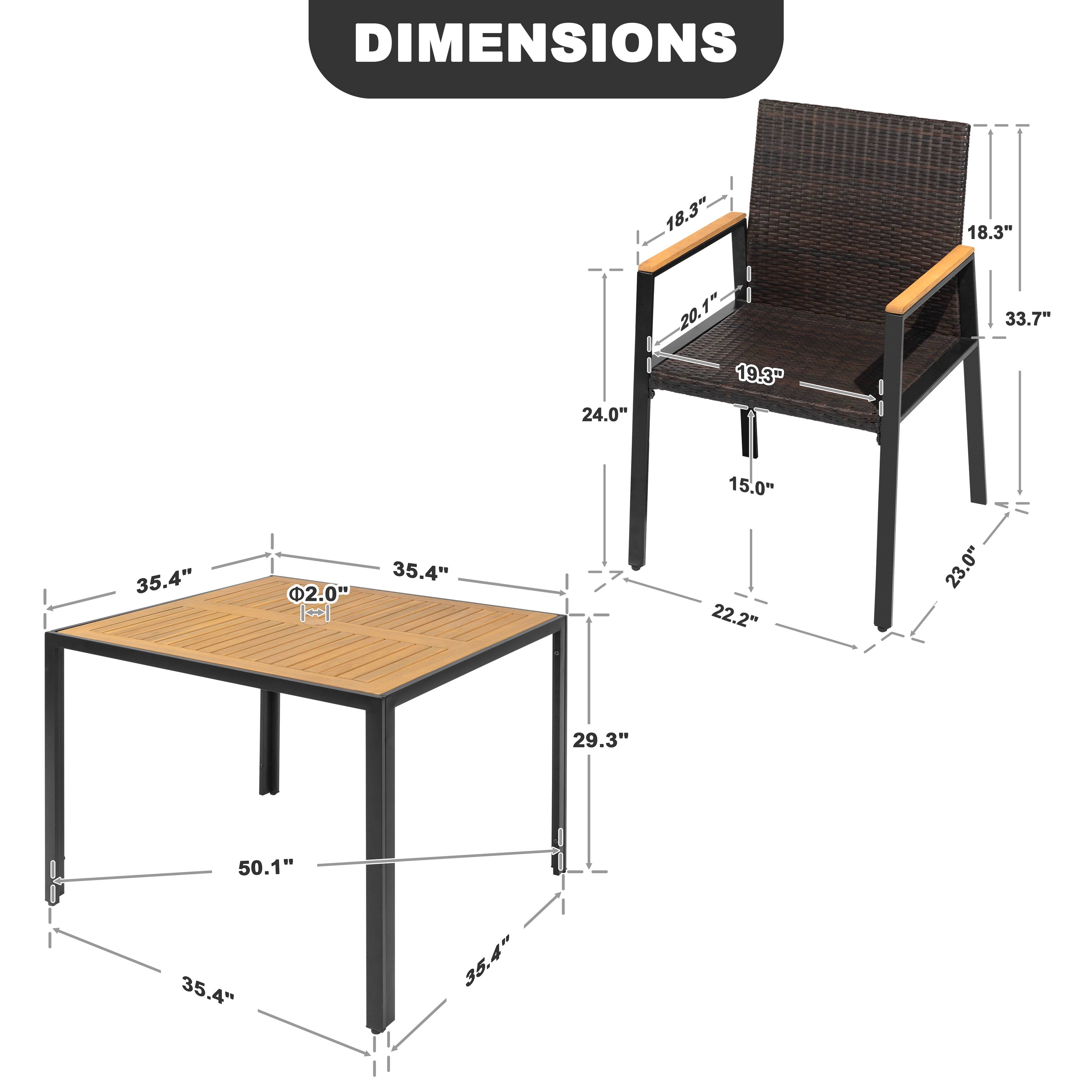 DIMENSIONS

- 18.3" x 18.3" x 24.0"
- 20.1" x 19.3" x 33.7"
- 15.0" x 35.4" x 2.0"
- 35.4" x 22.2" x 23.0"
- 29.3" x 50.1" x 35.4"