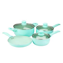 Brentwood - 7 Piece Nonstick Aluminum Cookware Set - Blue