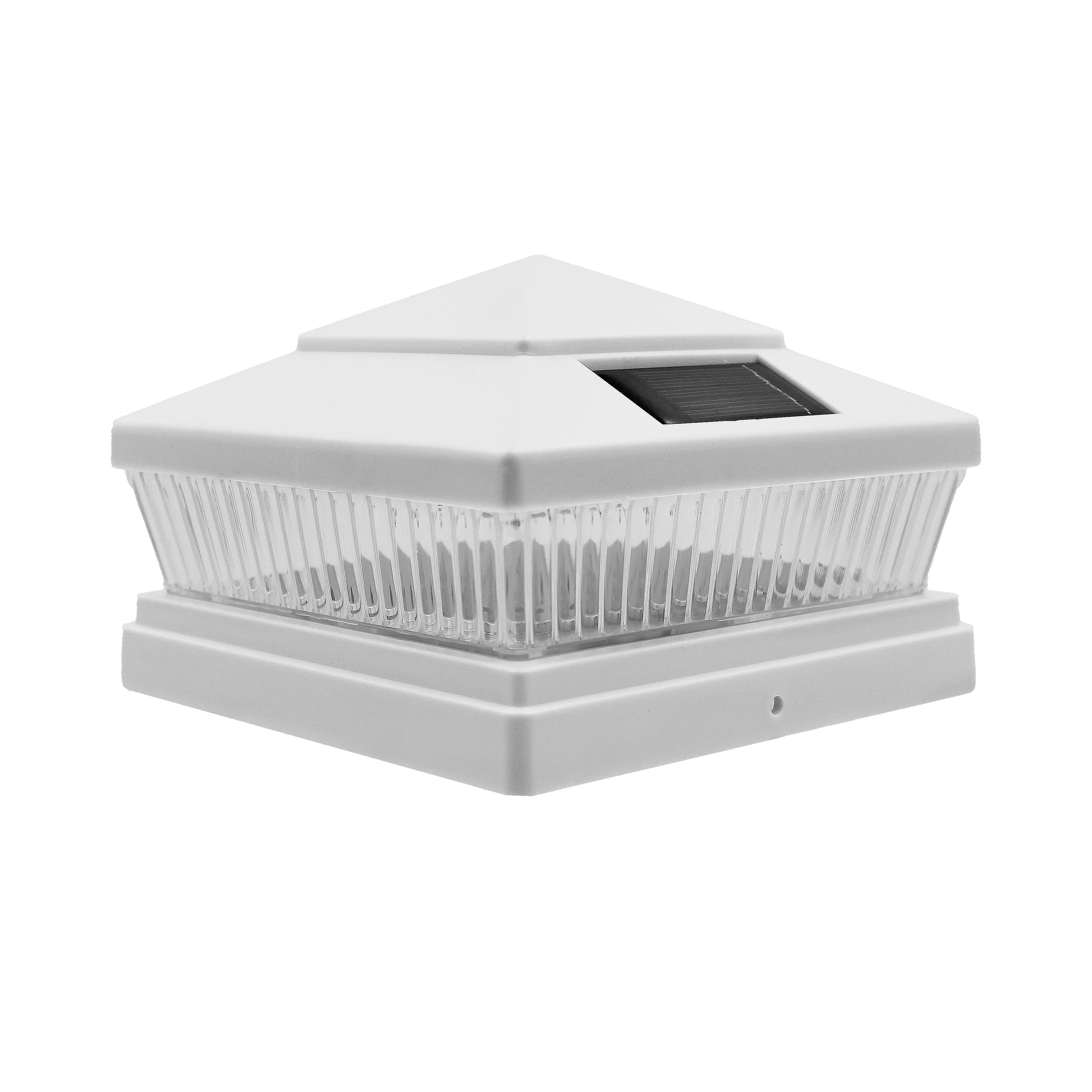 Front. FC Design - FC Design White Outdoor Solar Post Light with 5 LEDs 78 Lumen Fit 5x5 Inch Wood or Vinyl Deck Post , set of 6 - Multicolor.