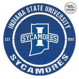 Jardine - Indiana State Sycamores 20" x 20" Indoor/Outdoor Circle Sign - Blue