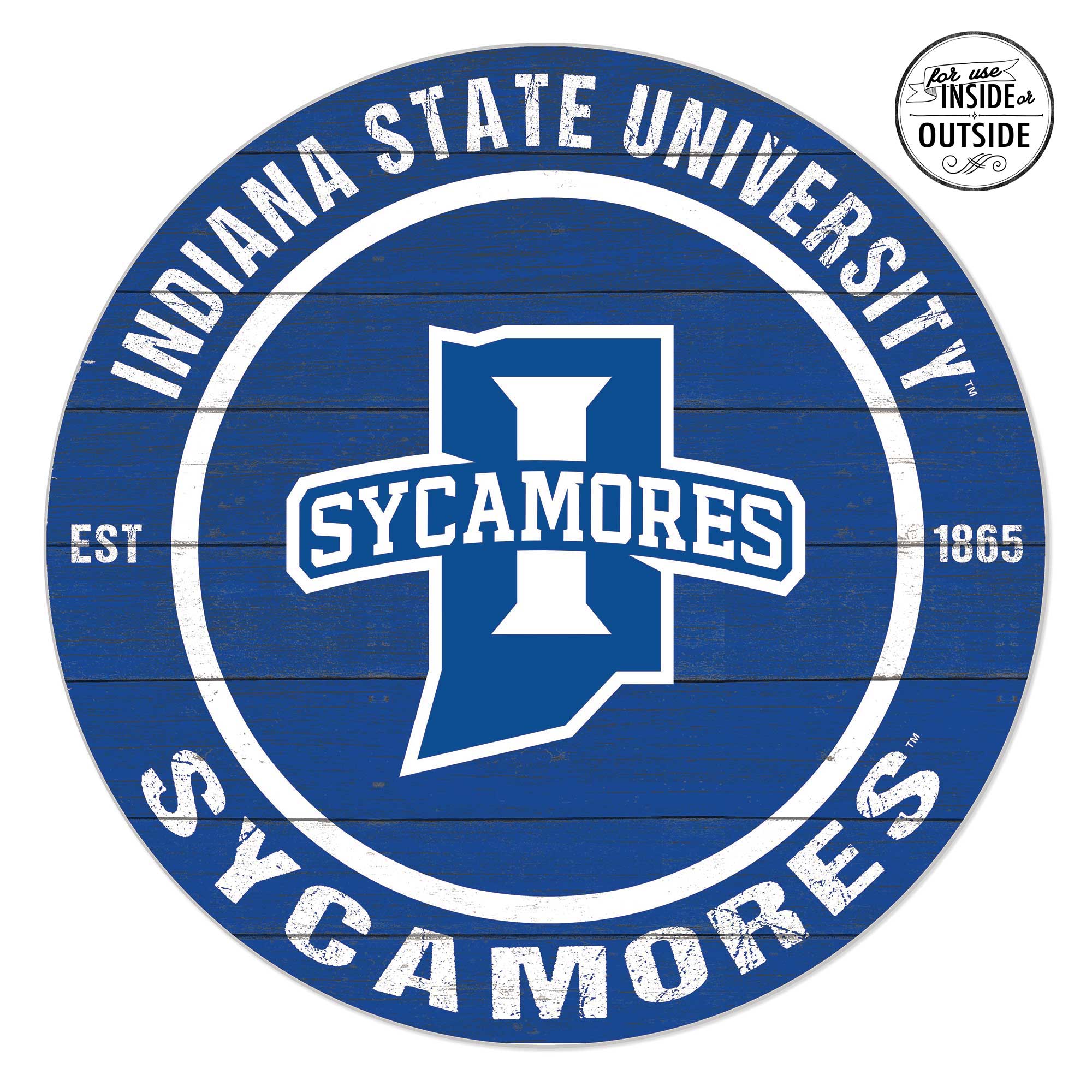 Indiana State Sycamores 20" x 20" Indoor/Outdoor Circle Sign