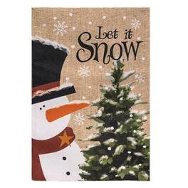 BreeBe - Let It Snow Burlap Garden Flag - Multicolor