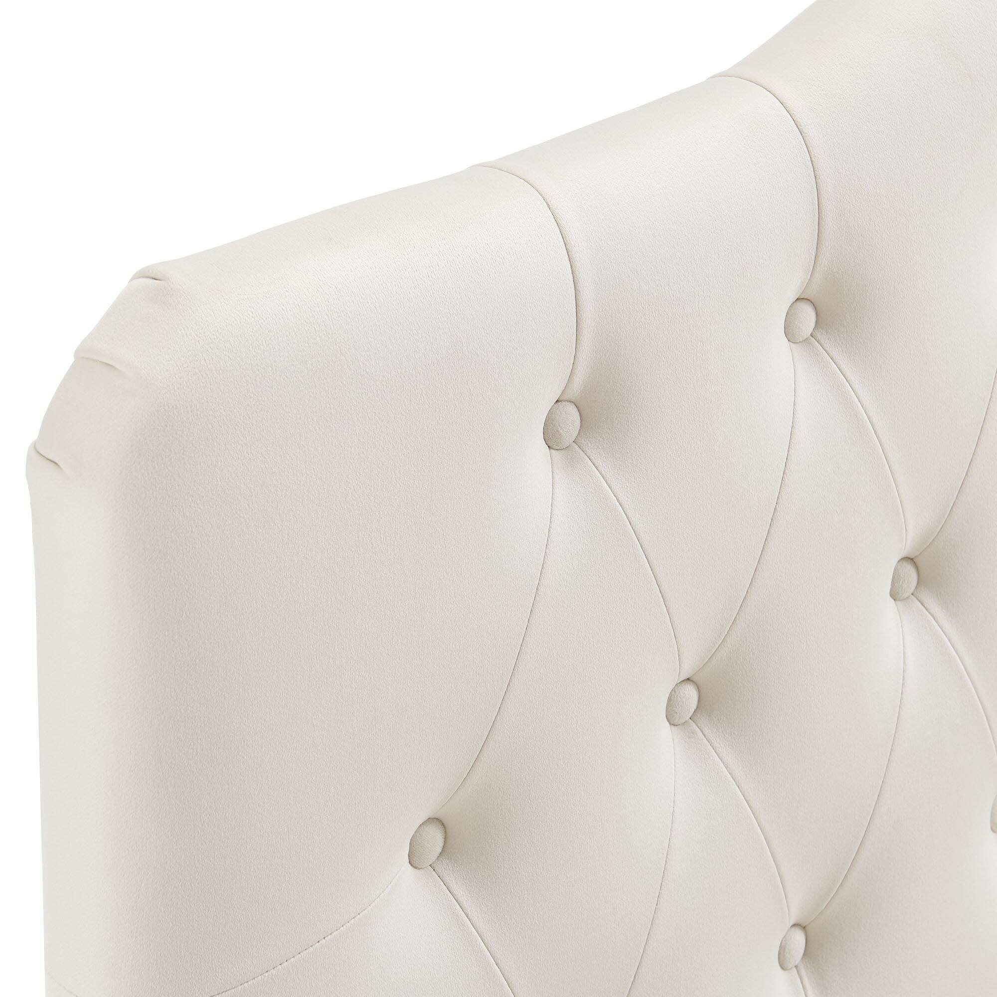Alt View 4. Modway - Annabel Diamond Tufted Performance Velvet Headboard by Modway - Alabaster.