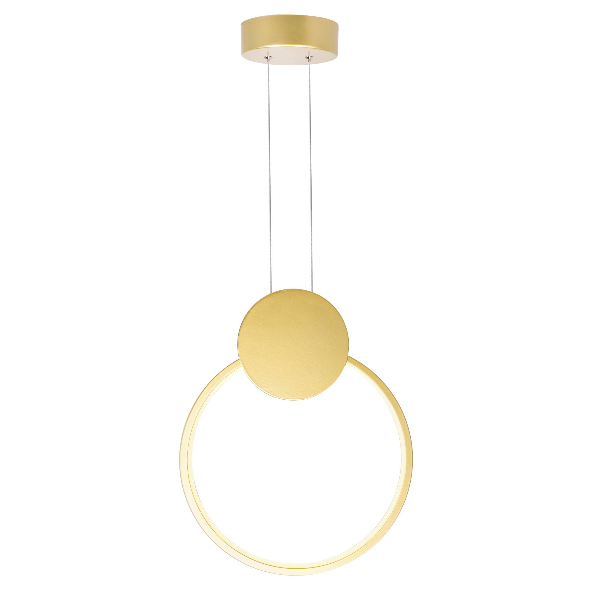 Back. CWI Lighting - Pulley 10 in LED Satin Gold Mini Pendant - Satin Gold.