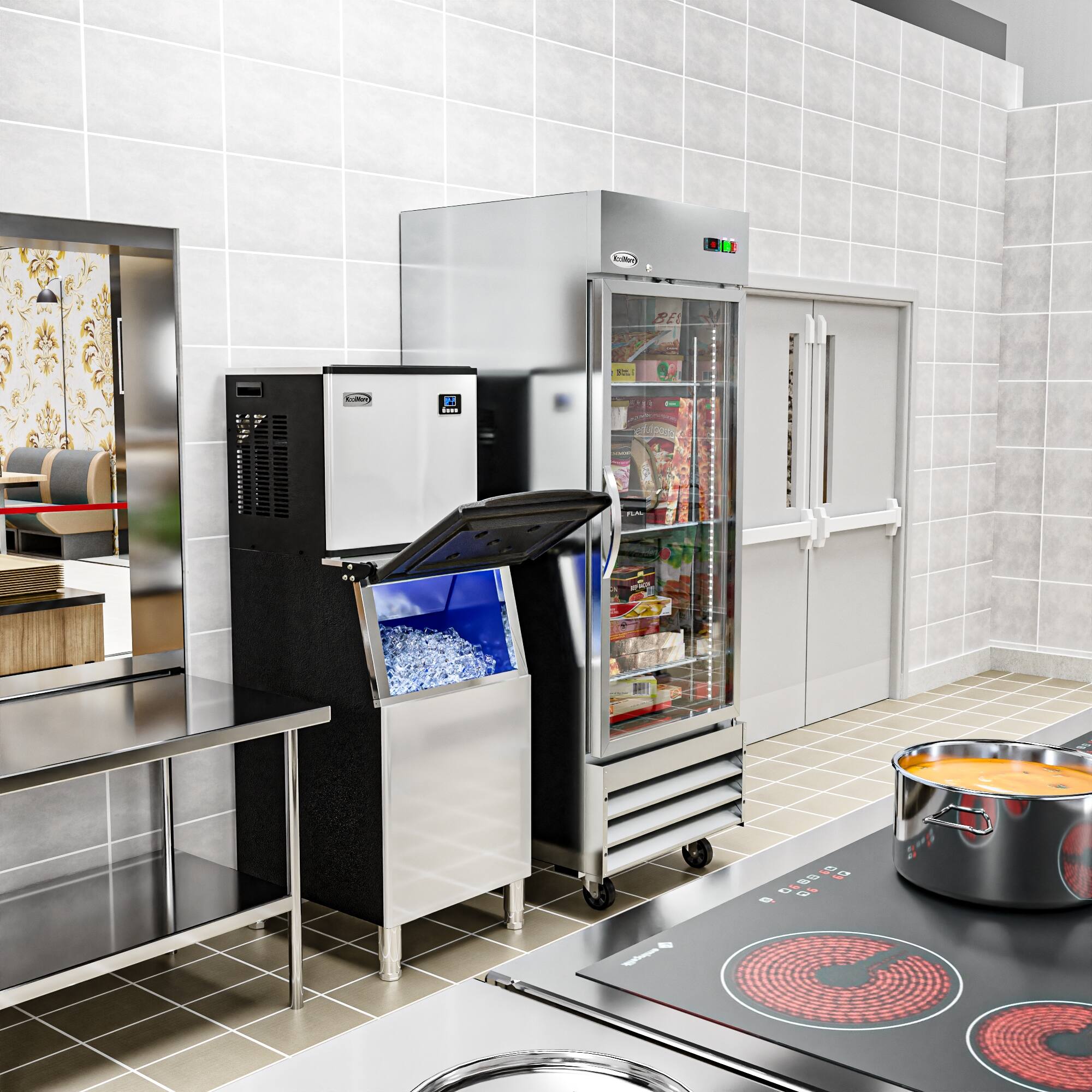 Alt View 5. Koolmore - 25 in. Stainless-Steel Commercial Ice Maker with Full Cube Production, 420 Lbs/24h KM-CIM-400 - Stainless-Steel.