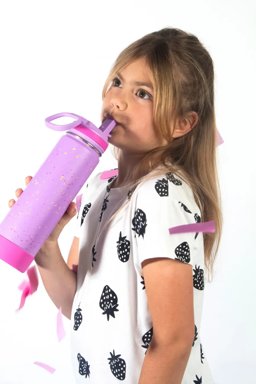 Alt View 18. Takeya - Actives Confetti 22-oz. Water Bottle with Straw Lid - Purple Love.