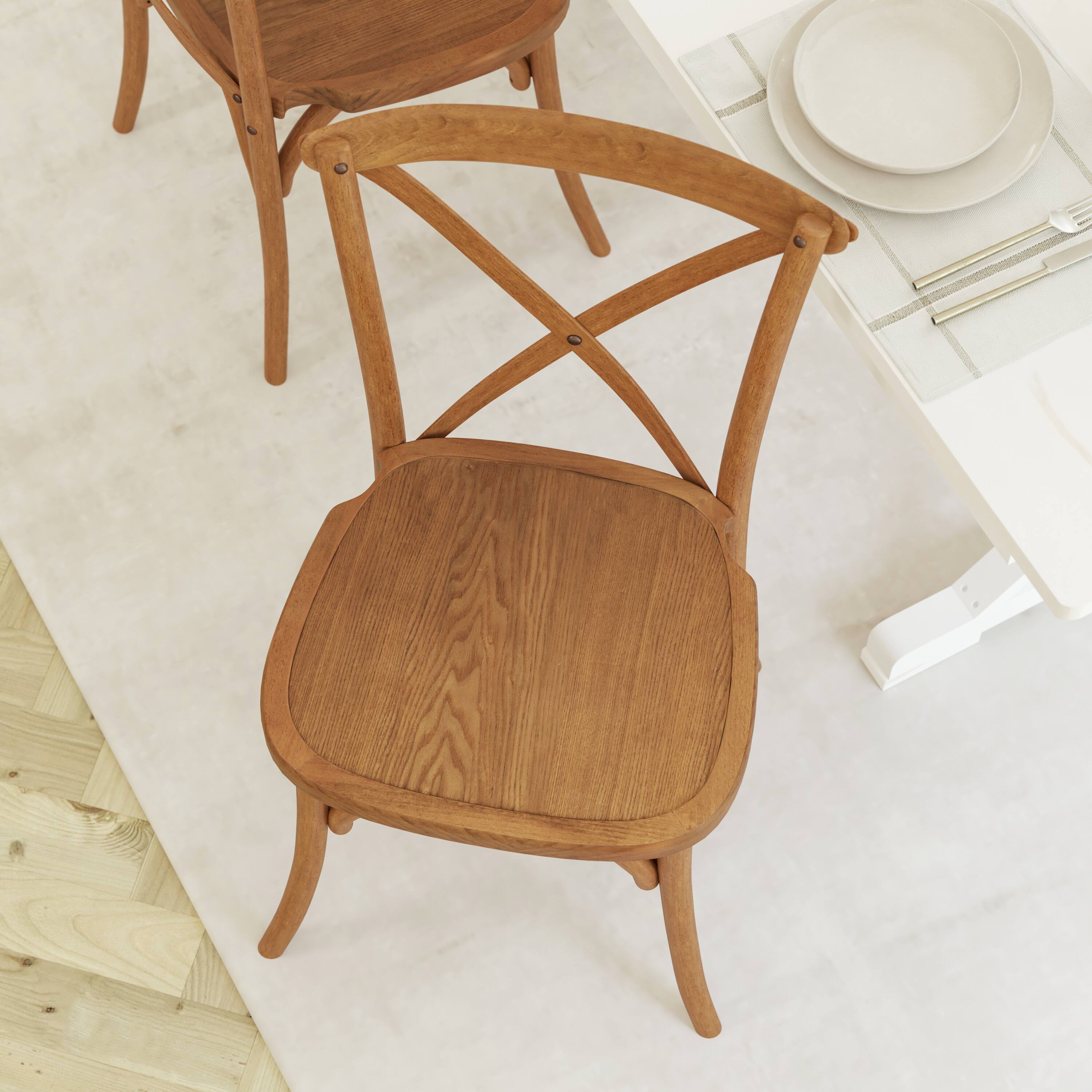 Alt View 4. Emma + Oliver - 2-pack X-Back Chair - Light Brown.