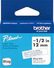 I LDOO Penute authentiques originales EDREE- H- brother at your side Petouch ~1/2 in Label Tape Ruban standard 12 mm Cinta Estándar on White Blue Print texte bleu Blanc avec Blanco Azul sobre Texto Btag-233 0.47 in x 13.1 ft Btag 12 mm x 4 m