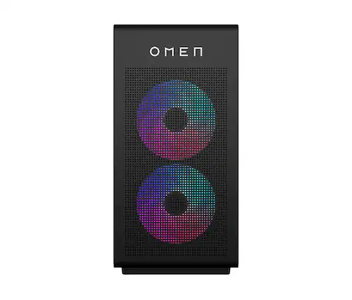 Front. HP OMEN - OMEN Desktop AMD Ryzen 7, 16 GB; 1 TB SSD Windows 11 Home - Black.