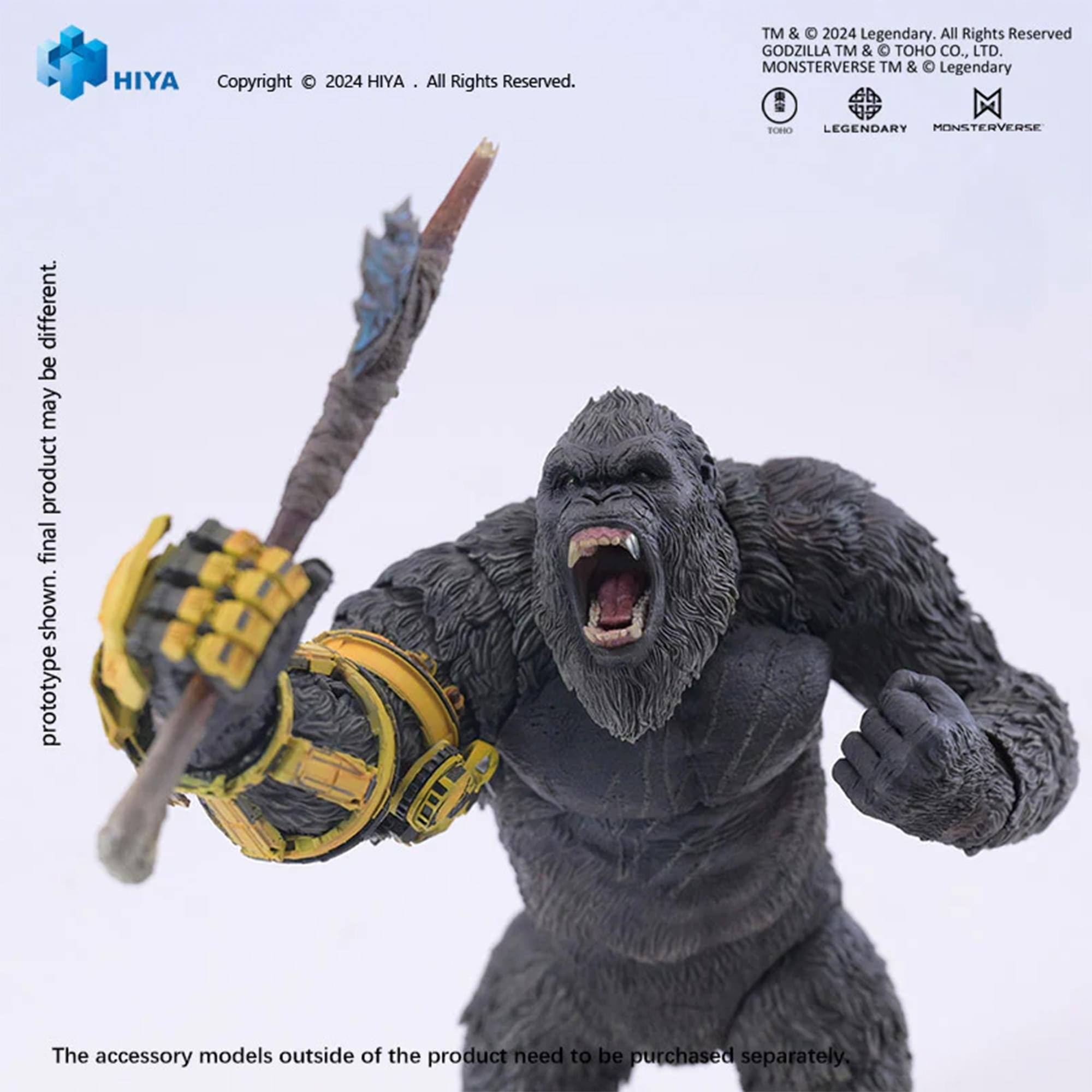 HIYA  
Copyright © 2024 HIYA . All Rights Reserved.  
TM & © 2024 Legendary. All Rights Reserved.  
GODZILLA TM & © TOHO CO., LTD.  
MONSTERVERSE TM & © Legendary  

The accessory models outside of the product need to be purchased separately.  

prototype shown. final product may be different.