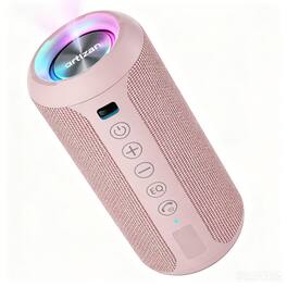 Ortizan - Portable Bluetooth Speaker, IPX7 Waterproof, TWS, 30H Playtime, Deep Bass - Pink