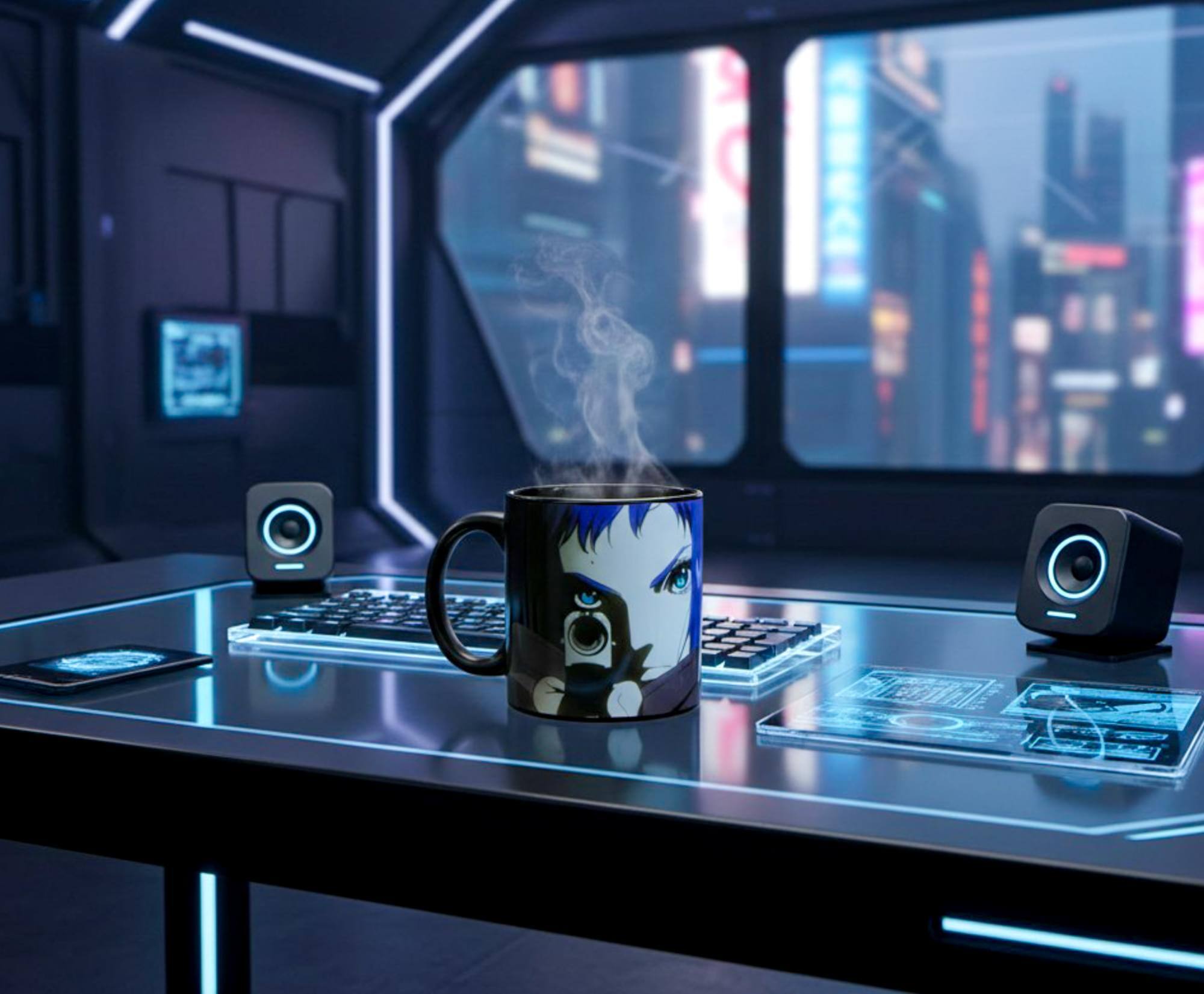 Alt View 4. Just Funky - Ghost In The Shell Arise Motoko 16oz Ceramic Coffee Mug - Black/White.